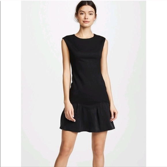 REBECCA TAYLOR Stacy Fit-&-Flare Flounce Black contrast skirt sleeveless Dress 6 - Picture 1 of 10